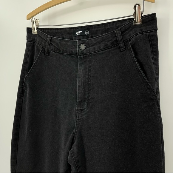 OAT NEW YORK 12/31x30 high rise clean wide leg 0313 jeans pant black - Picture 4 of 11